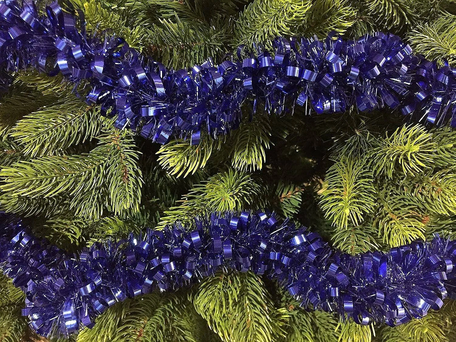 Dthoma Kerstdecoratie, Kerstdecoratie, Kerstornament, Feestelijke decoratie, Made in Italy, 1000x8 h8 cm, Blauw