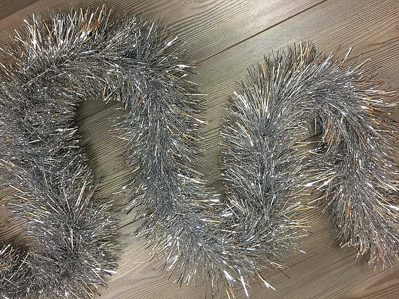 Decoración de Navidad Dconner, Adorno navideño, Ornamento de Navidad, Decoración festiva, Made in Italy, 500x15 h15 cm, Plata