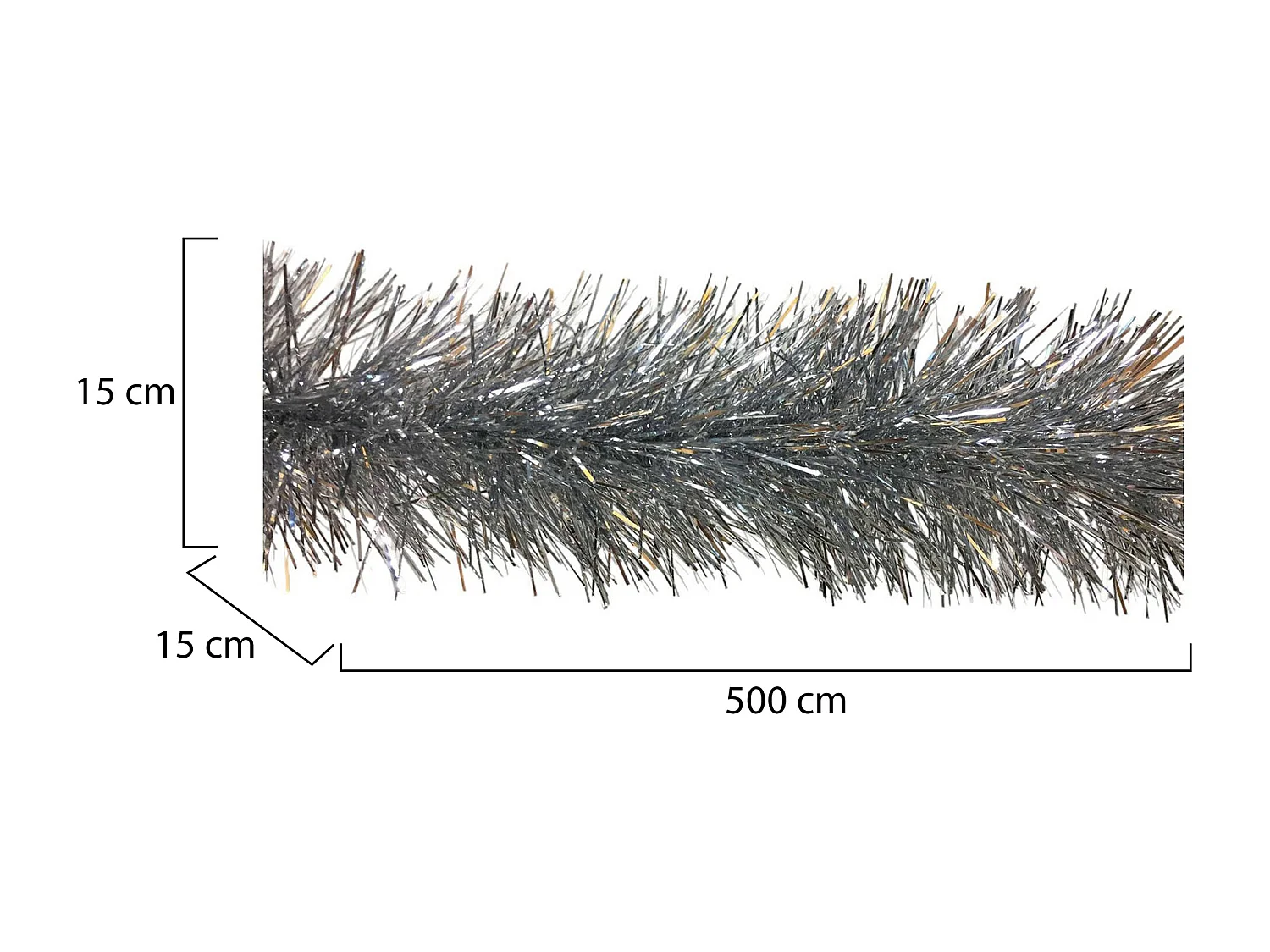 Décoration de Noël Dconner, Ornement de Noël, Ornement de fête, Décoration festive, Made in Italy, 500x15 h15 cm, Argent