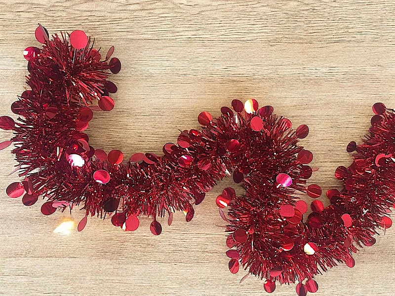 Weihnachtsdekoration Dstrak, Weihnachtsdekor, Weihnachtsornament, Festliche Dekoration, Made in Italy, 1000x8 h8 cm, Rot