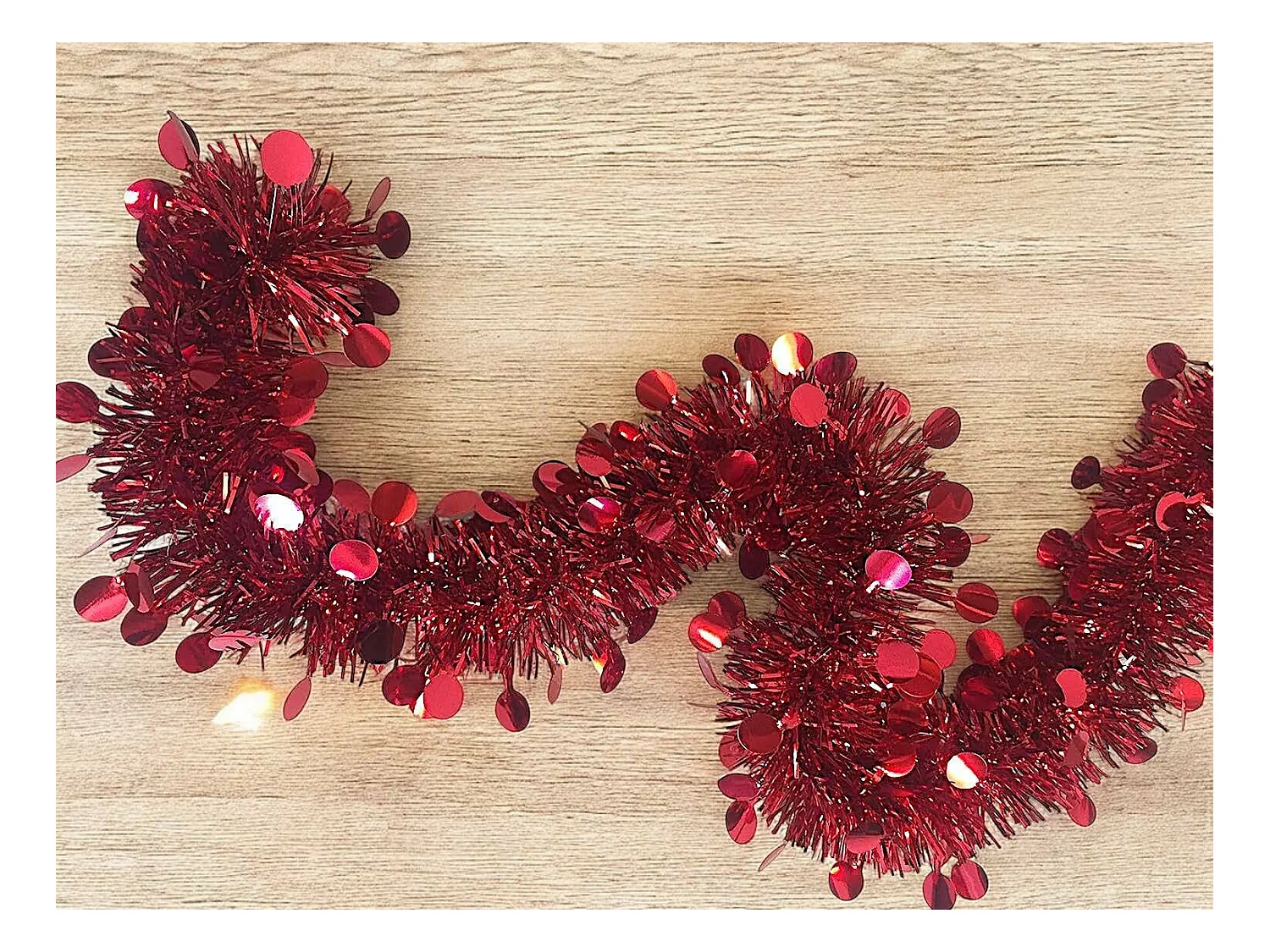 Décoration de Noël Dstrak, Ornement de Noël, Ornement de fête, Décoration festive, Made in Italy, 1000x8 h8 cm, Rouge
