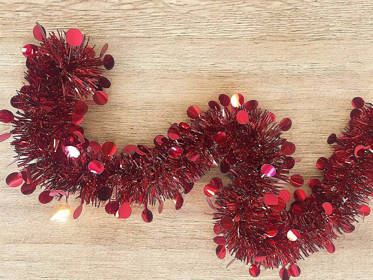 Dstrak Kerstdecoratie, Kerstdecoratie, Kerstornament, Feestelijke decoratie, Made in Italy, 1000x8 h8 cm, Rood