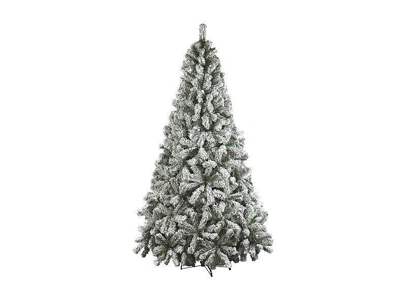 Árvore de Natal Hollybell 180 cm, Pinheiro flocado artificial, Árvore de efeito real, Árvore de Natal extra grossa, 97x97 h180 cm, Verde e Branco