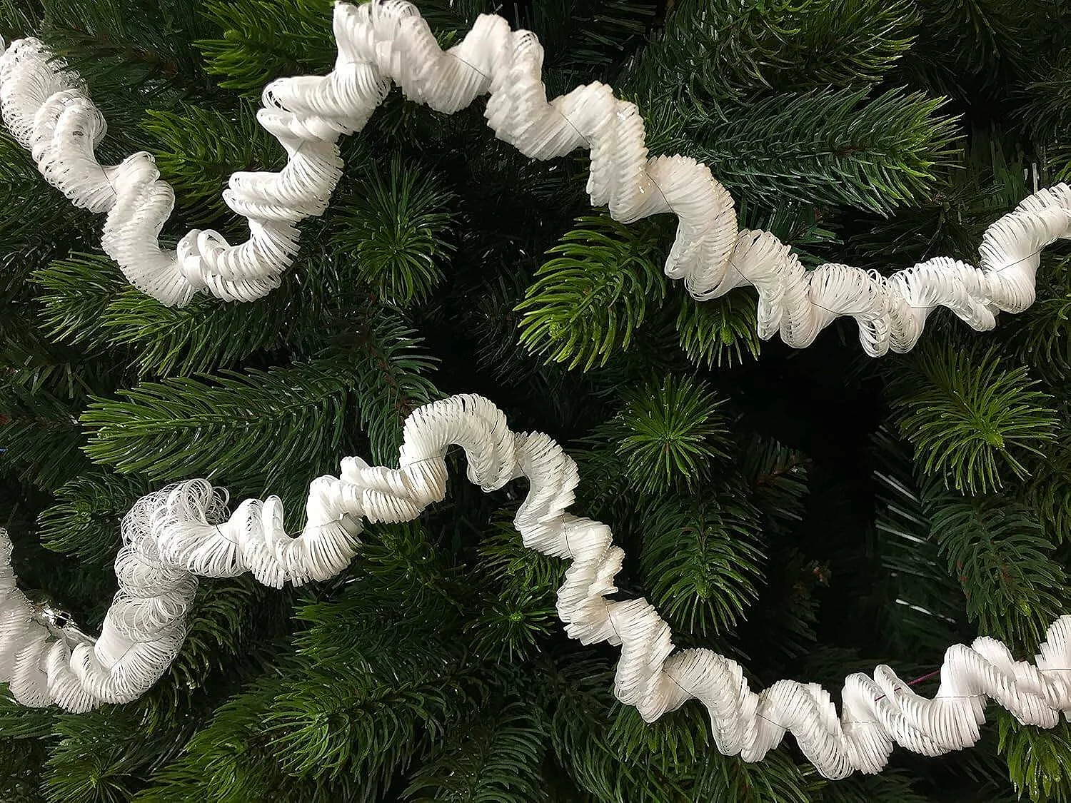 Décoration de Noël Ddunla, Ornement de Noël, Ornement de fête, Décoration festive, Made in Italy, 2000x7 h7 cm, Blanc