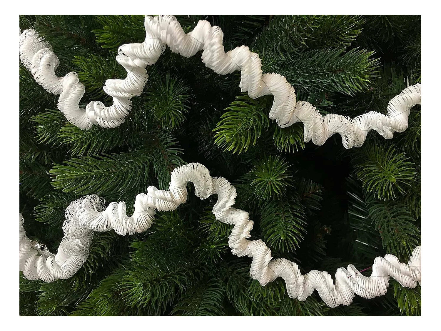 Décoration de Noël Ddunla, Ornement de Noël, Ornement de fête, Décoration festive, Made in Italy, 2000x7 h7 cm, Blanc