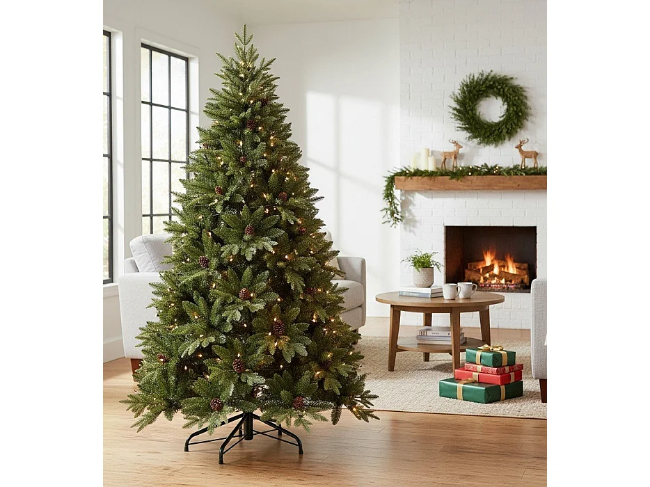 Ã€rbol de Navidad 180 cm Silent Night, Pino artificial, Ãrbol de efectos reales, Ãrbol de Navidad, 122x122 h180 cm, Verde