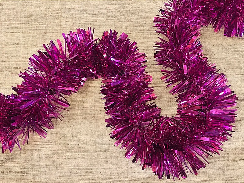 Décoration de Noël Dhatto, Ornement de Noël, Ornement de fête, Décoration festive, Made in Italy, 1000x8 h8 cm, Fuchsia