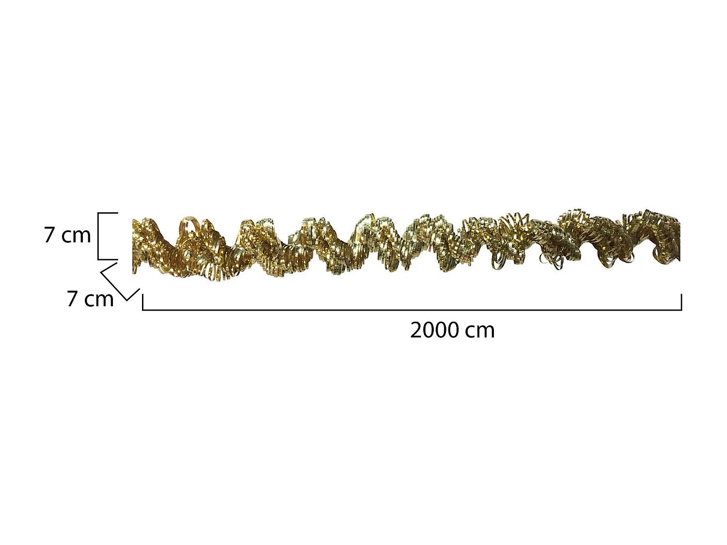 Weihnachtsdekoration Ddunla, Weihnachtsdekor, Weihnachtsornament, Festliche Dekoration, Made in Italy, 2000x7 h7 cm, Gold