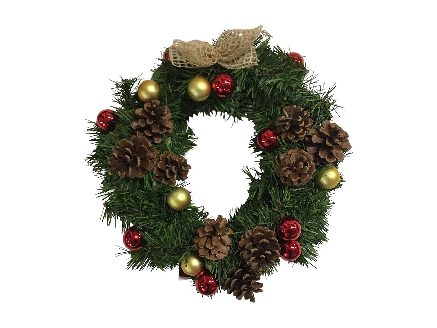 Décoration de Noël Dzalatori, Ornement de Noël, Ornement de fête, Décoration festive, Made in Italy, 35x35 h3 cm, Vert et Rouge