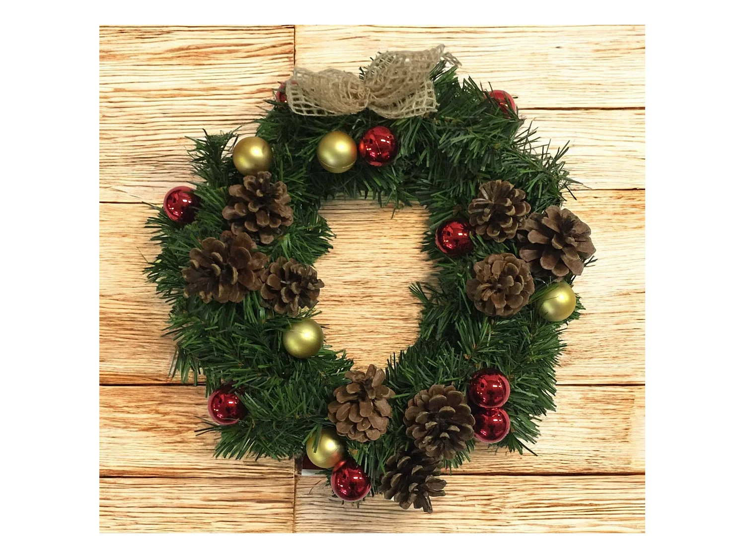 Weihnachtsdekoration Dzalatori, Weihnachtsdekor, Weihnachtsornament, Festliche Dekoration, Made in Italy, 35x35 h3 cm, Grün und Rot
