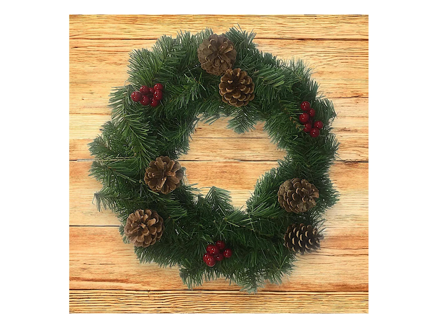 Décoration de Noël Ddetr, Ornement de Noël, Ornement de fête, Décoration festive, Made in Italy, 35x35 h3 cm, Vert et Rouge