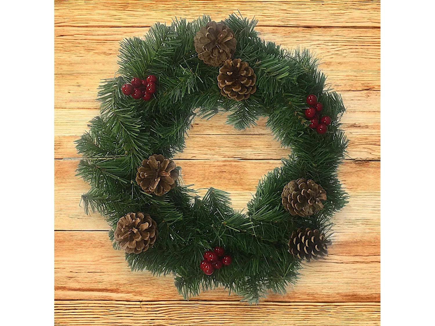 Décoration de Noël Ddetr, Ornement de Noël, Ornement de fête, Décoration festive, Made in Italy, 35x35 h3 cm, Vert et Rouge