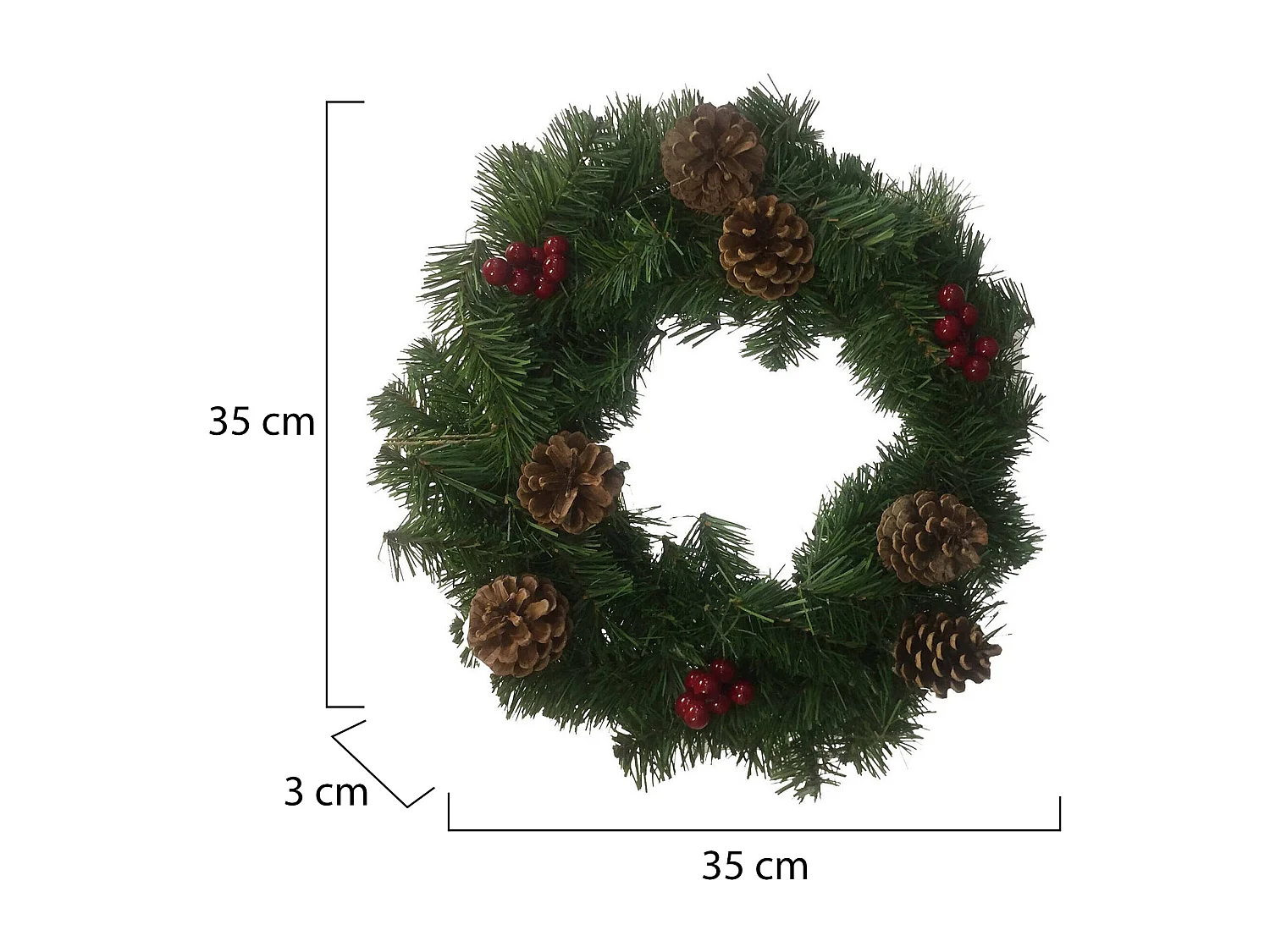 Kerstdecoratie Perosa, kleur structuur rood, gemaakt in Italië, groen,