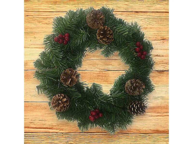 Ddetr Decoração de Natal, Decoração de Natal, Enfeite de Natal, Decoração festiva, Fabricado em Itália, 35x35 h3 cm, Verde e Vermelho