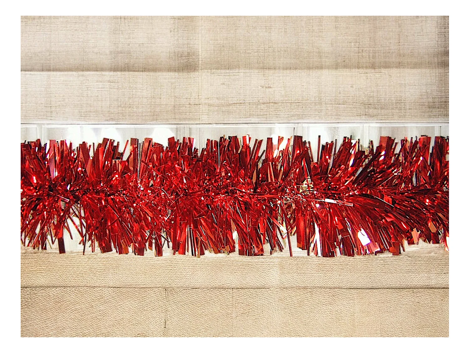 Décoration de Noël Dhatto, Ornement de Noël, Ornement de fête, Décoration festive, Made in Italy, 1000x8 h8 cm, Rouge
