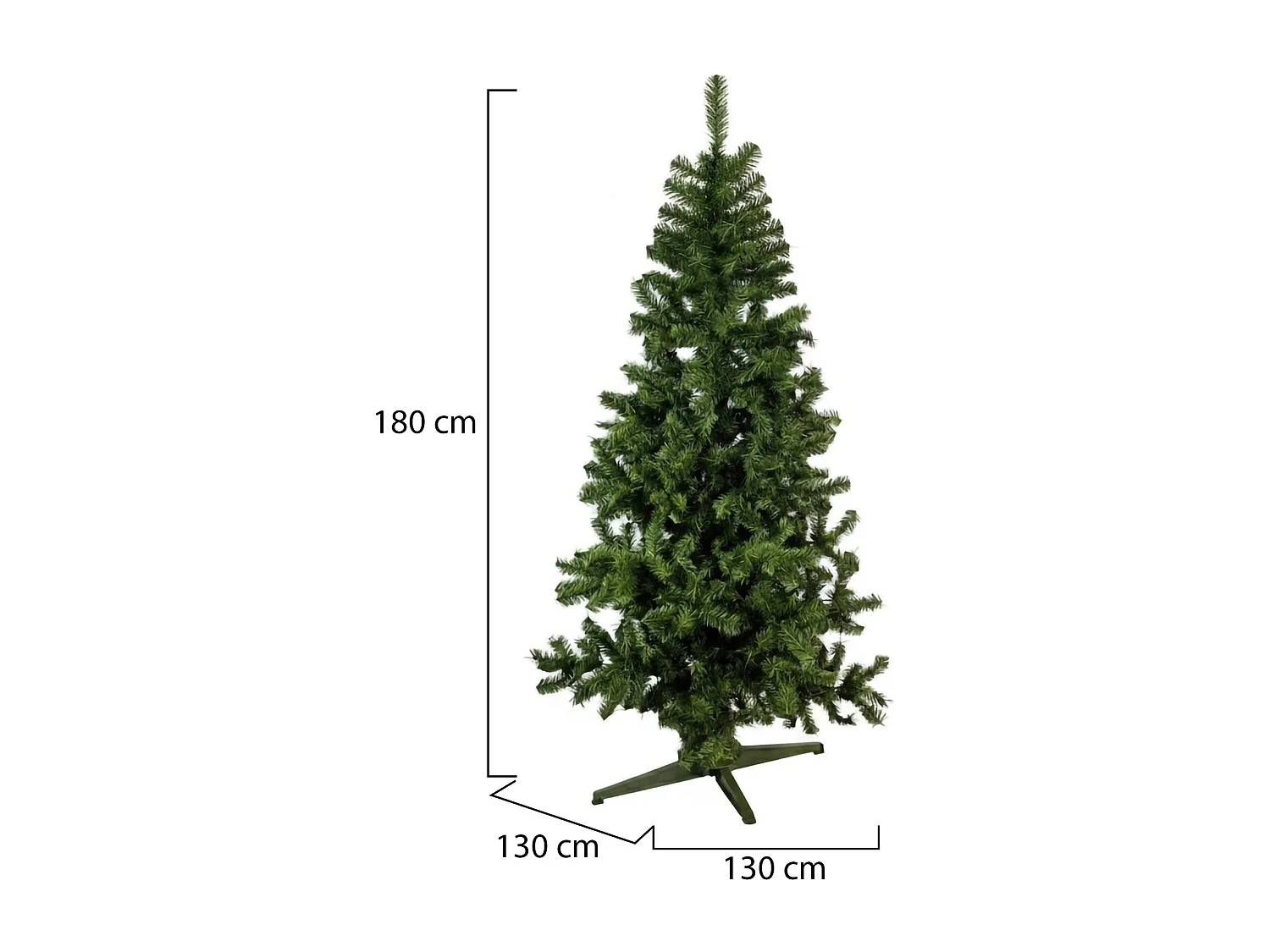 Kerstboom 180 cm Belletjes, 48 takken, gemaakt in Italië, 180h cm groen, losse takken, vlamvertragend