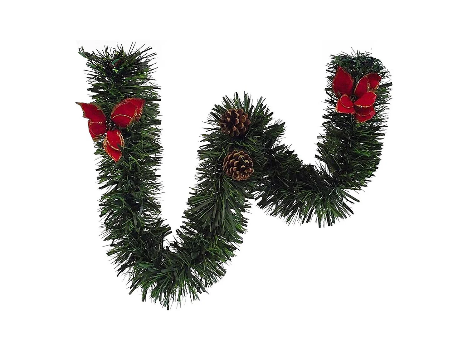 Décoration de Noël Dthompso, Ornement de Noël, Ornement de fête, Décoration festive, Made in Italy, 500x15 h15 cm, Vert et Rouge