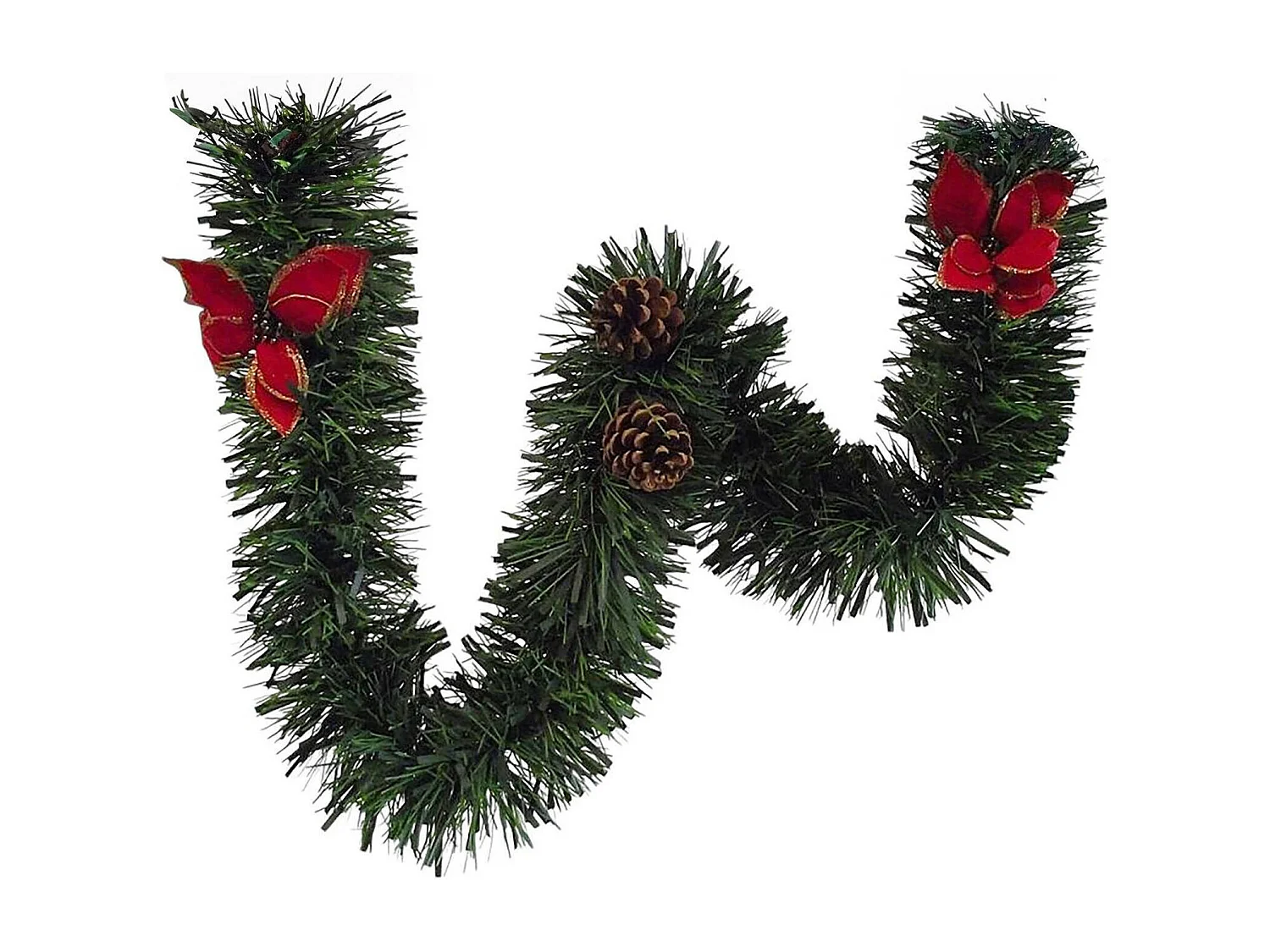 Decoración de Navidad Dthompso, Adorno navideño, Ornamento de Navidad, Decoración festiva, Made in Italy, 500x15 h15 cm, Verde y Rojo