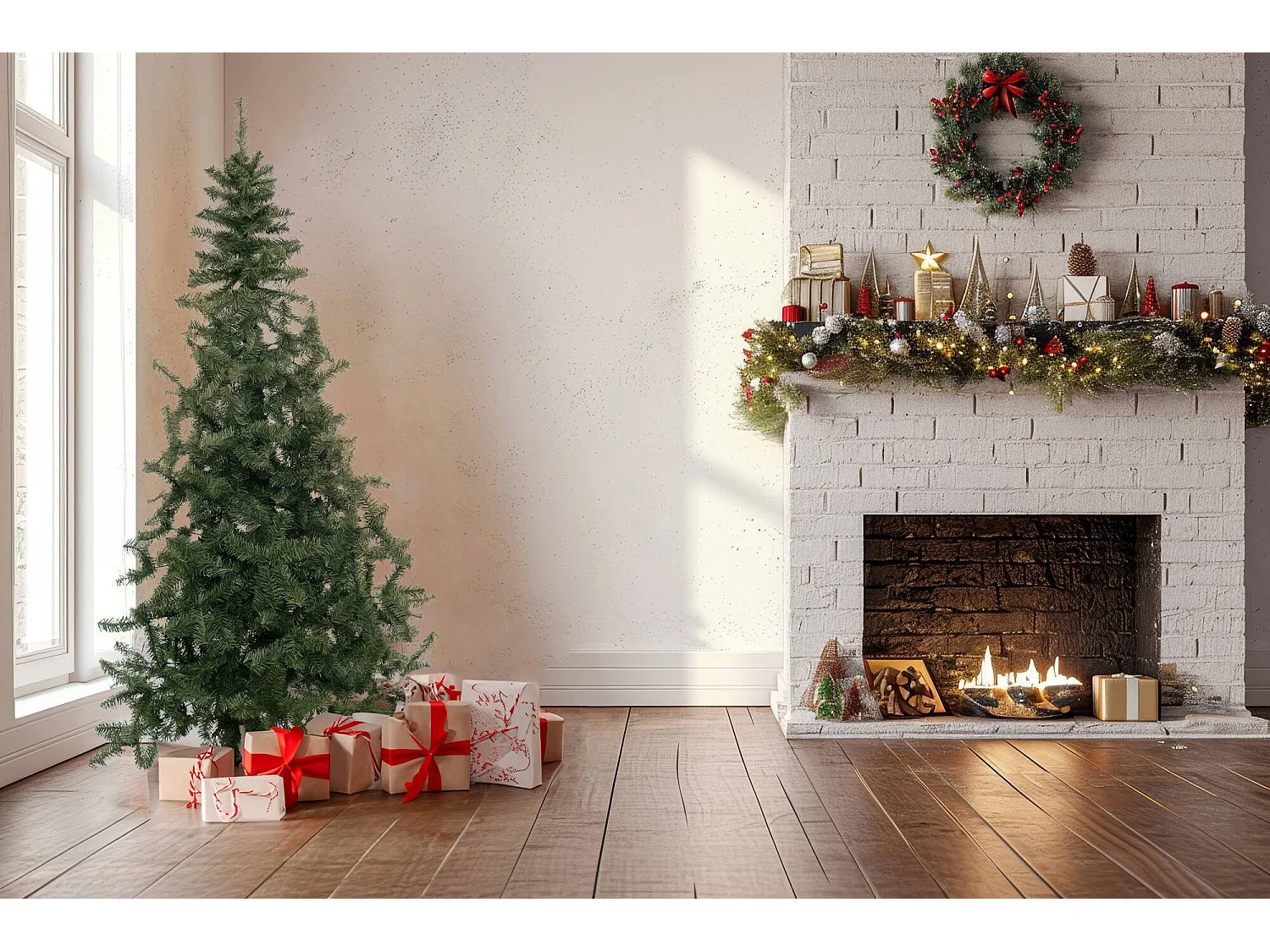 Dmora - Albero di Natale Jingles, 140x140 h200 cm, Verde