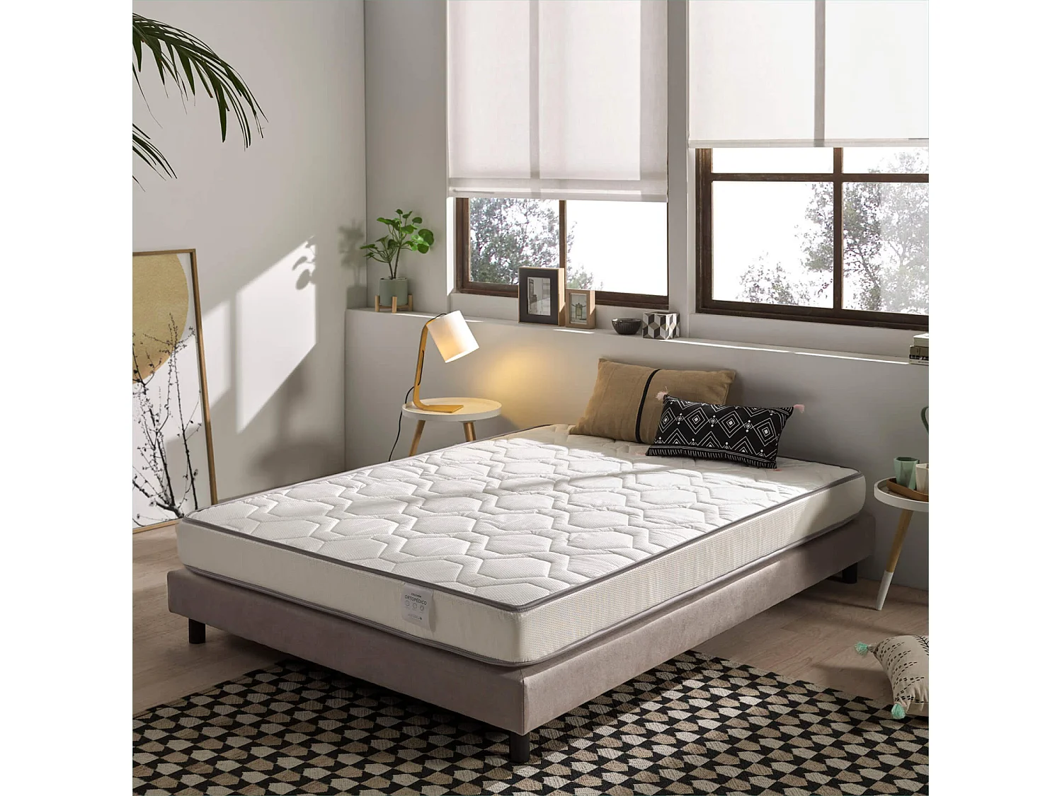 Colchón Ortopédico 80 x 190 cm Reversible Tejido Damasco Altura +/- 15 cm