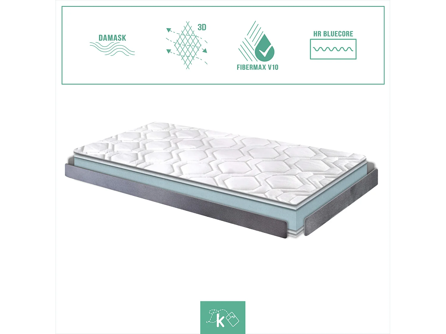 Colchón 135 x 180 cm Colchoneta Sofá Cama Tejido Damasco Altura +/- 12cm