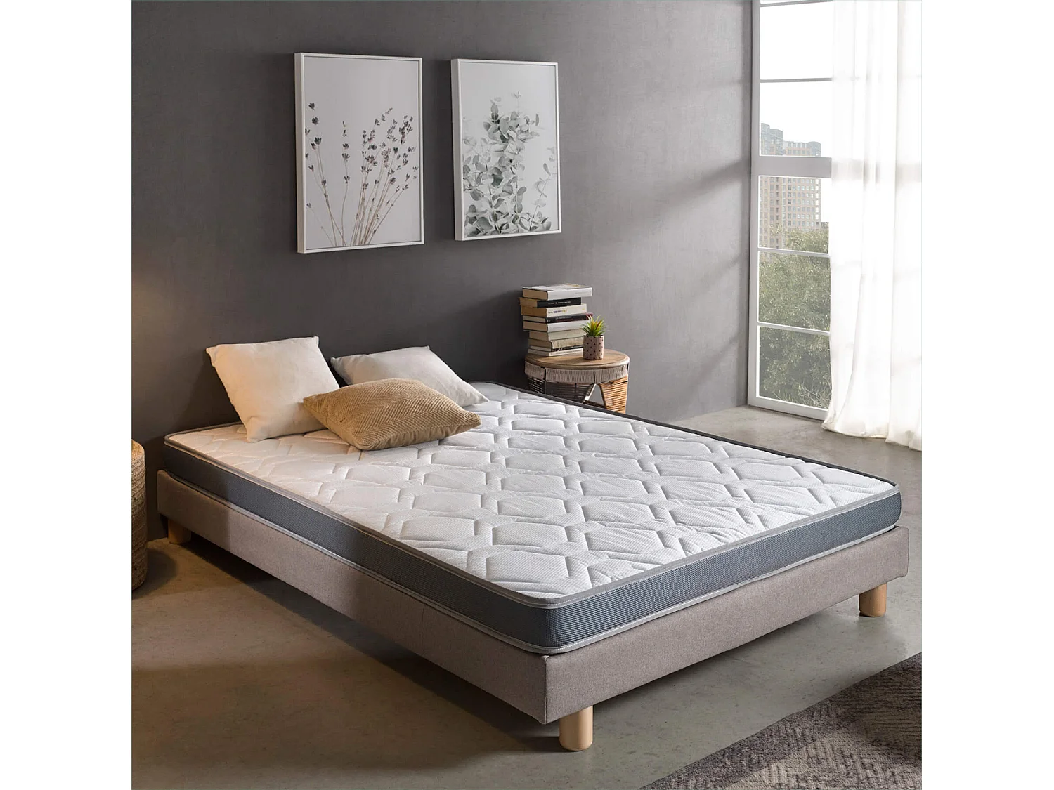 Colchón 80 x 190 cm Colchoneta Sofá Cama Tejido Damasco Altura +/- 12cm