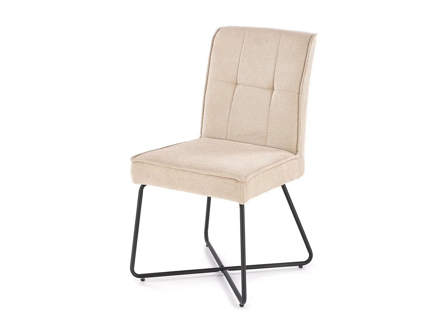 Chaise design en tissu beige Karl