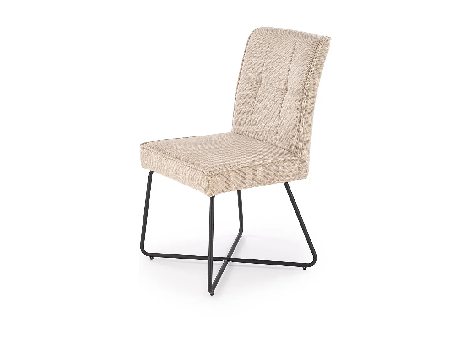 Chaise design en tissu beige Karl