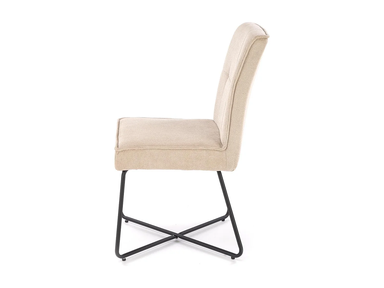 Chaise design en tissu beige Karl