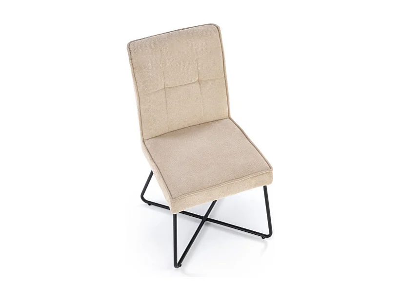 Chaise design en tissu beige Karl