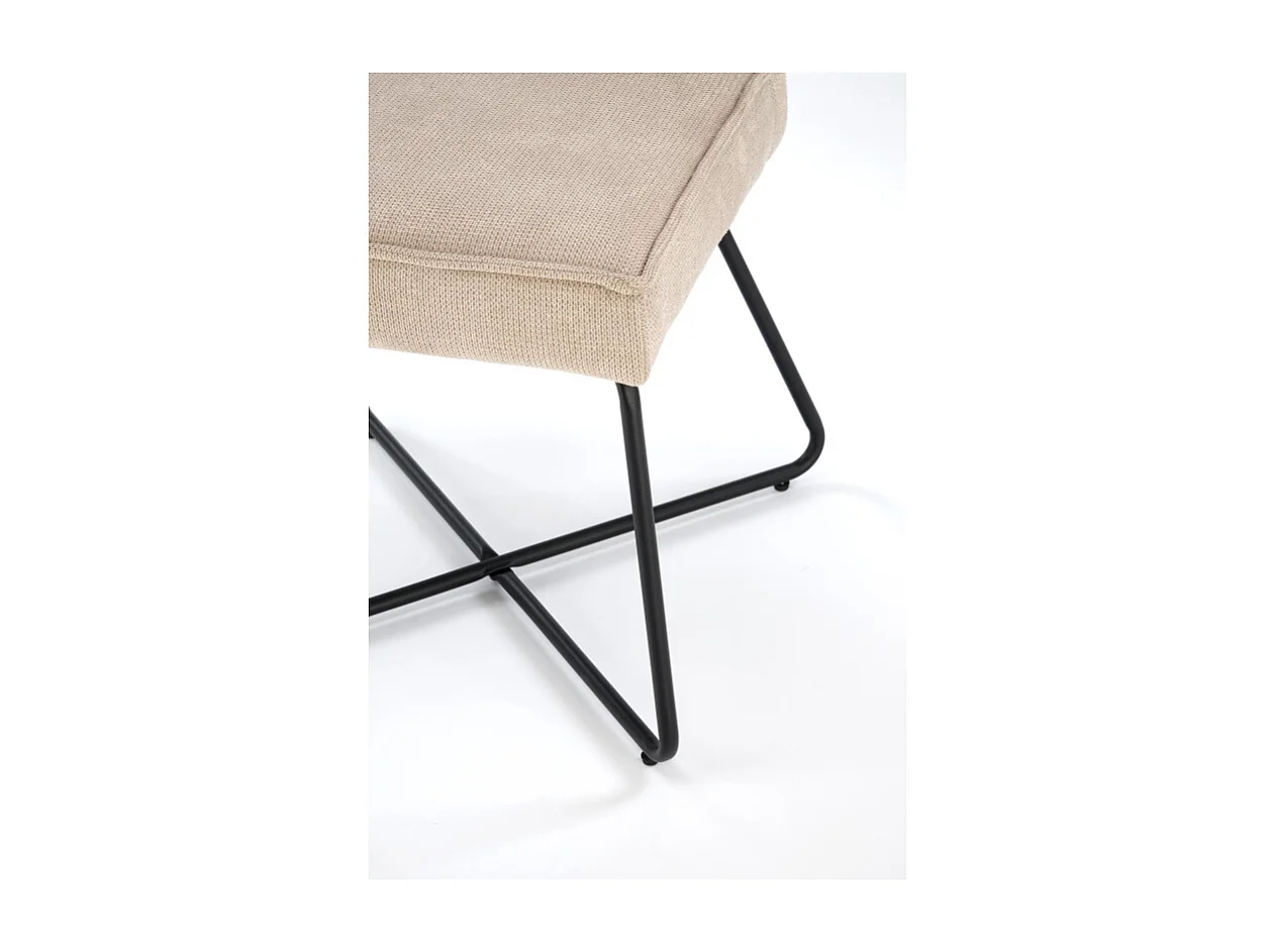 Chaise design en tissu beige Karl