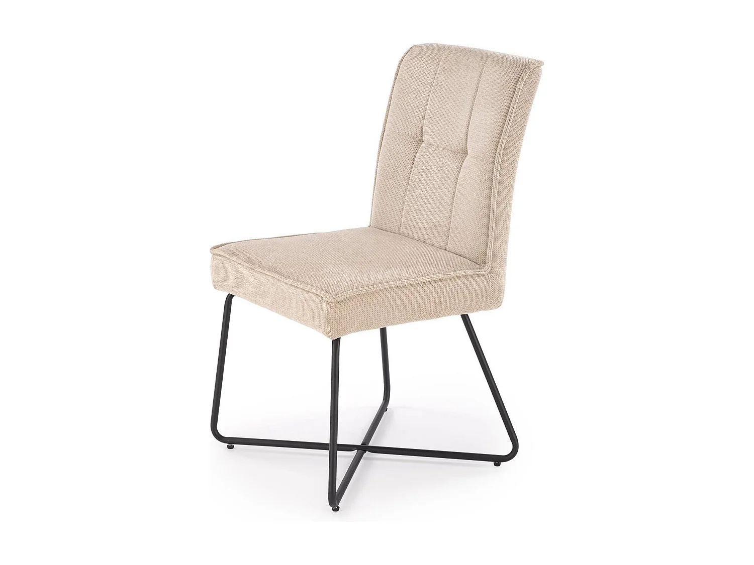 Chaise design en tissu beige Karl