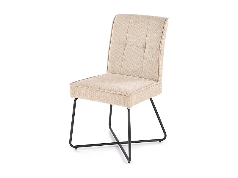 Chaise design en tissu beige Karl