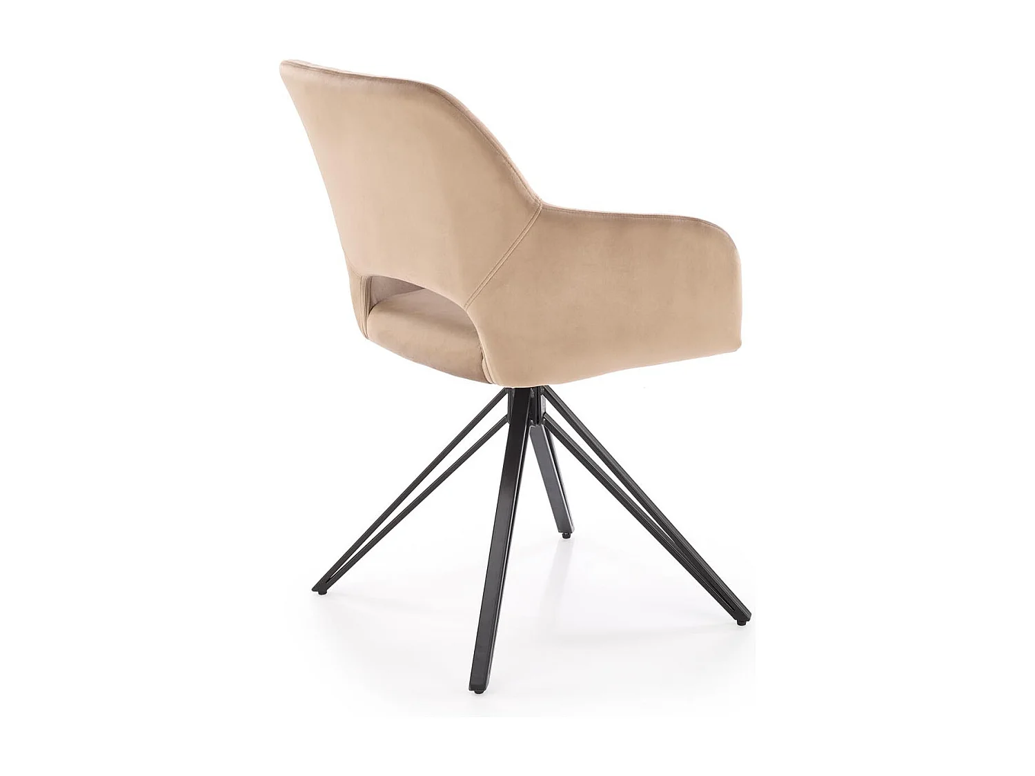 Chaise design pivotante en velours beige Viktor