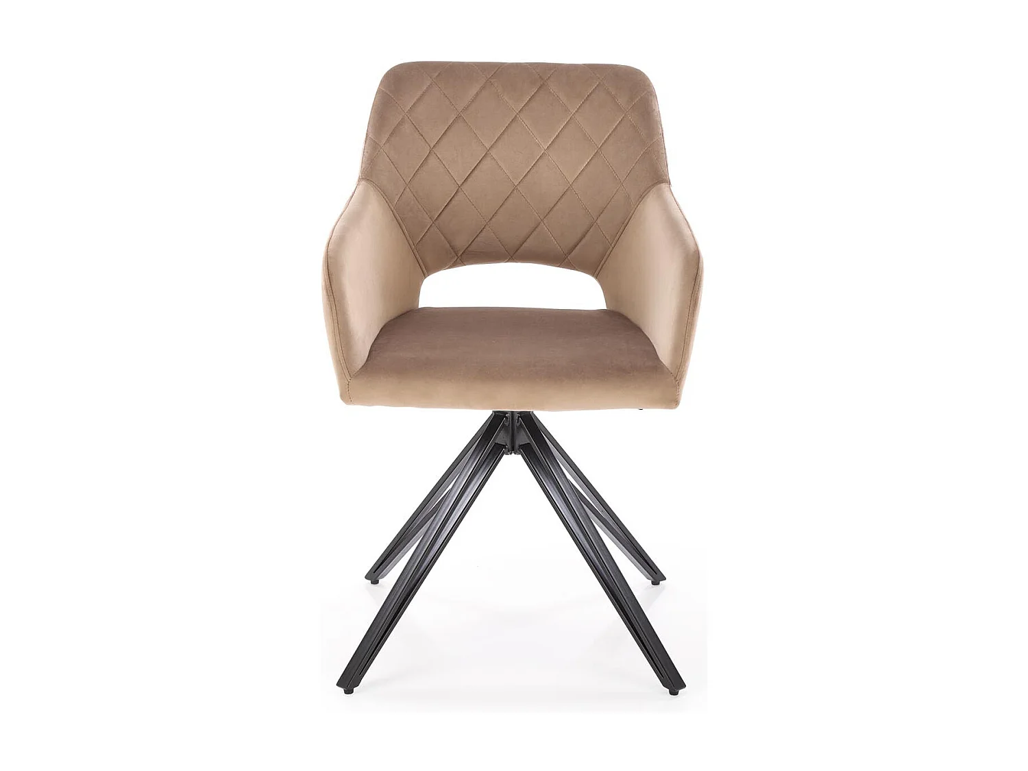 Chaise design pivotante en velours beige Viktor