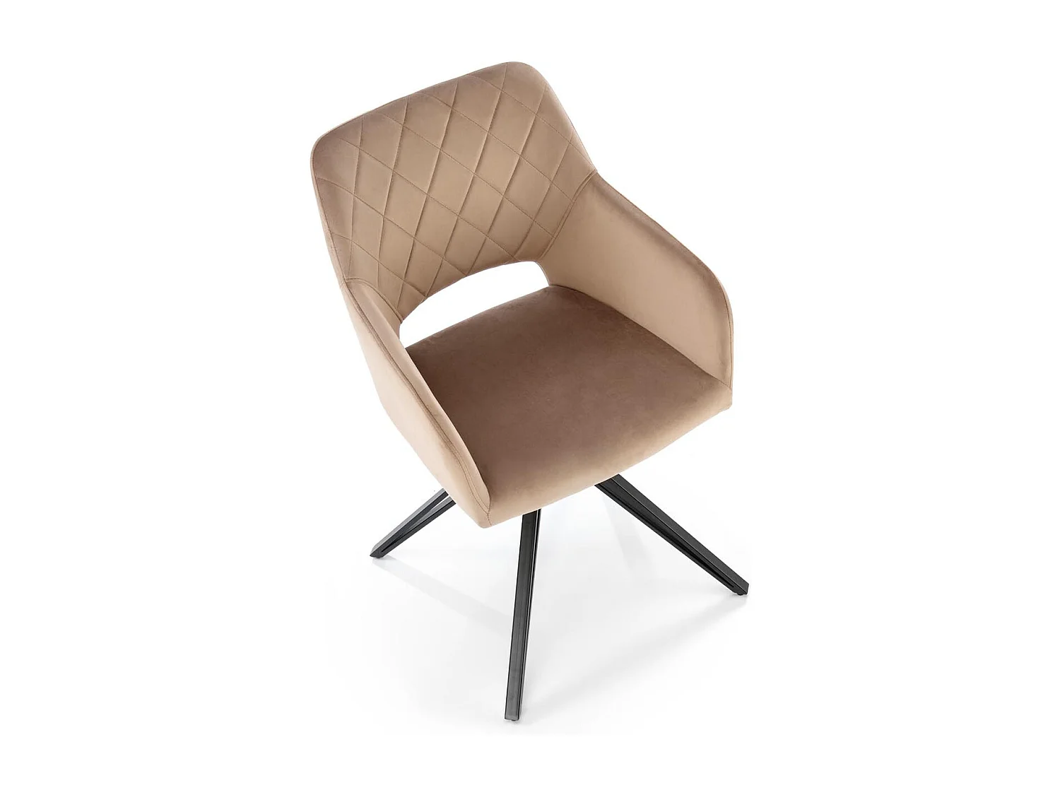 Chaise design pivotante en velours beige Viktor