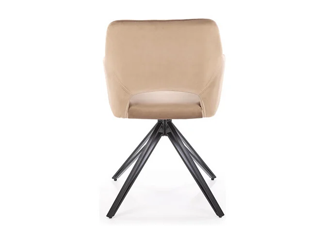 Chaise design pivotante en velours beige Viktor