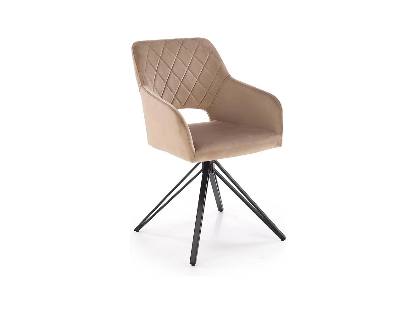 Silla giratoria de diseño en terciopelo beige Viktor