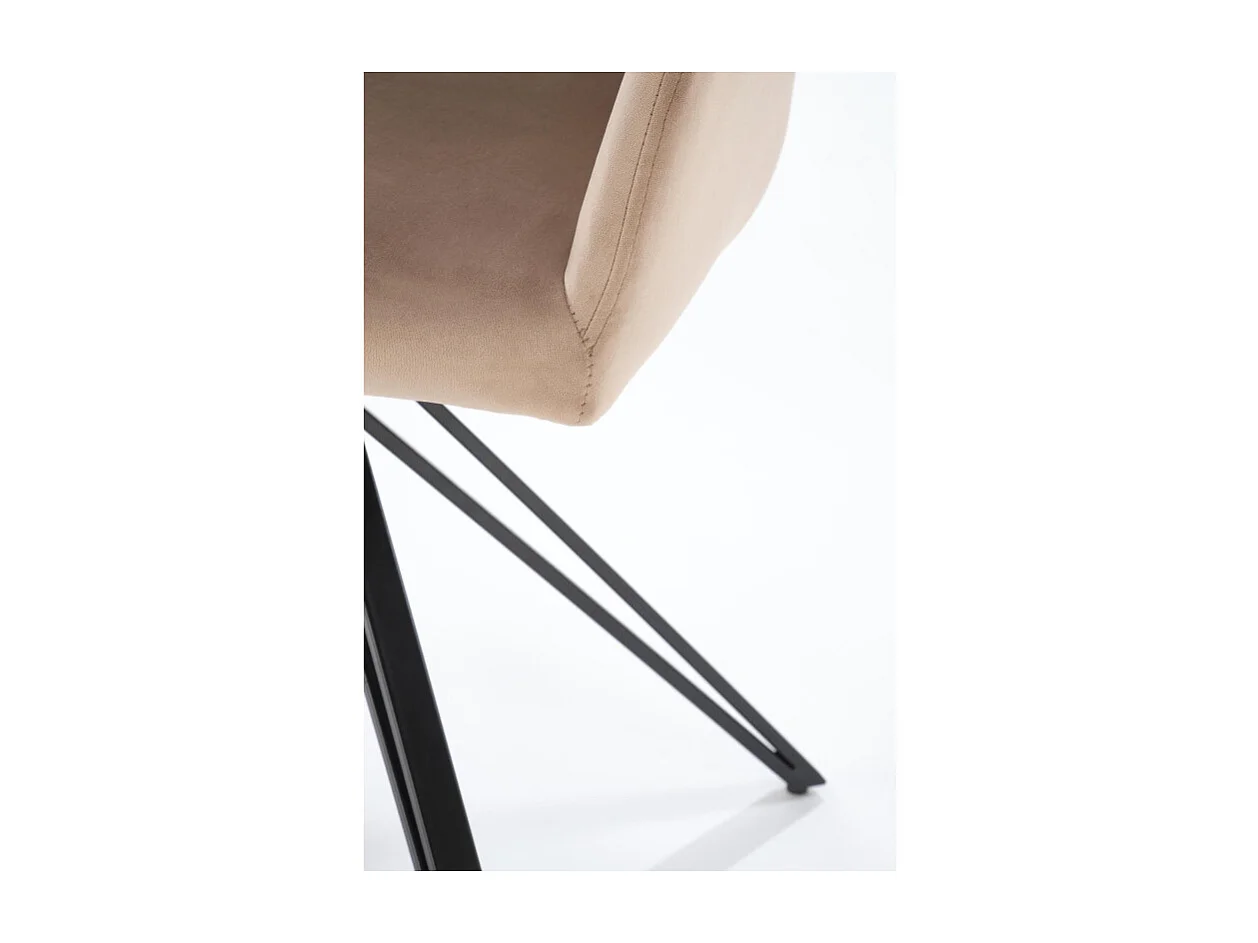 Chaise design pivotante en velours beige Viktor