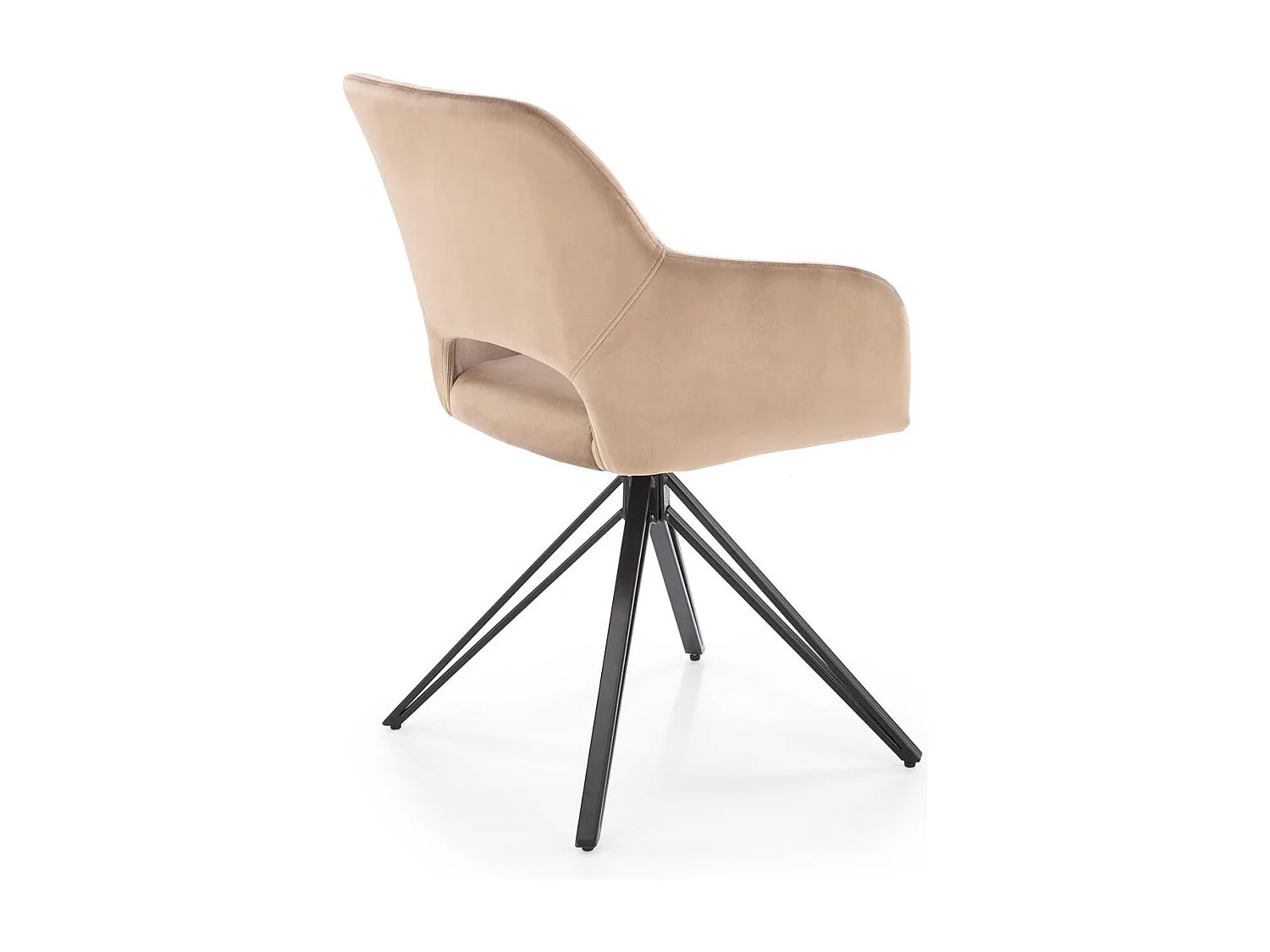 Chaise design pivotante en velours beige Viktor