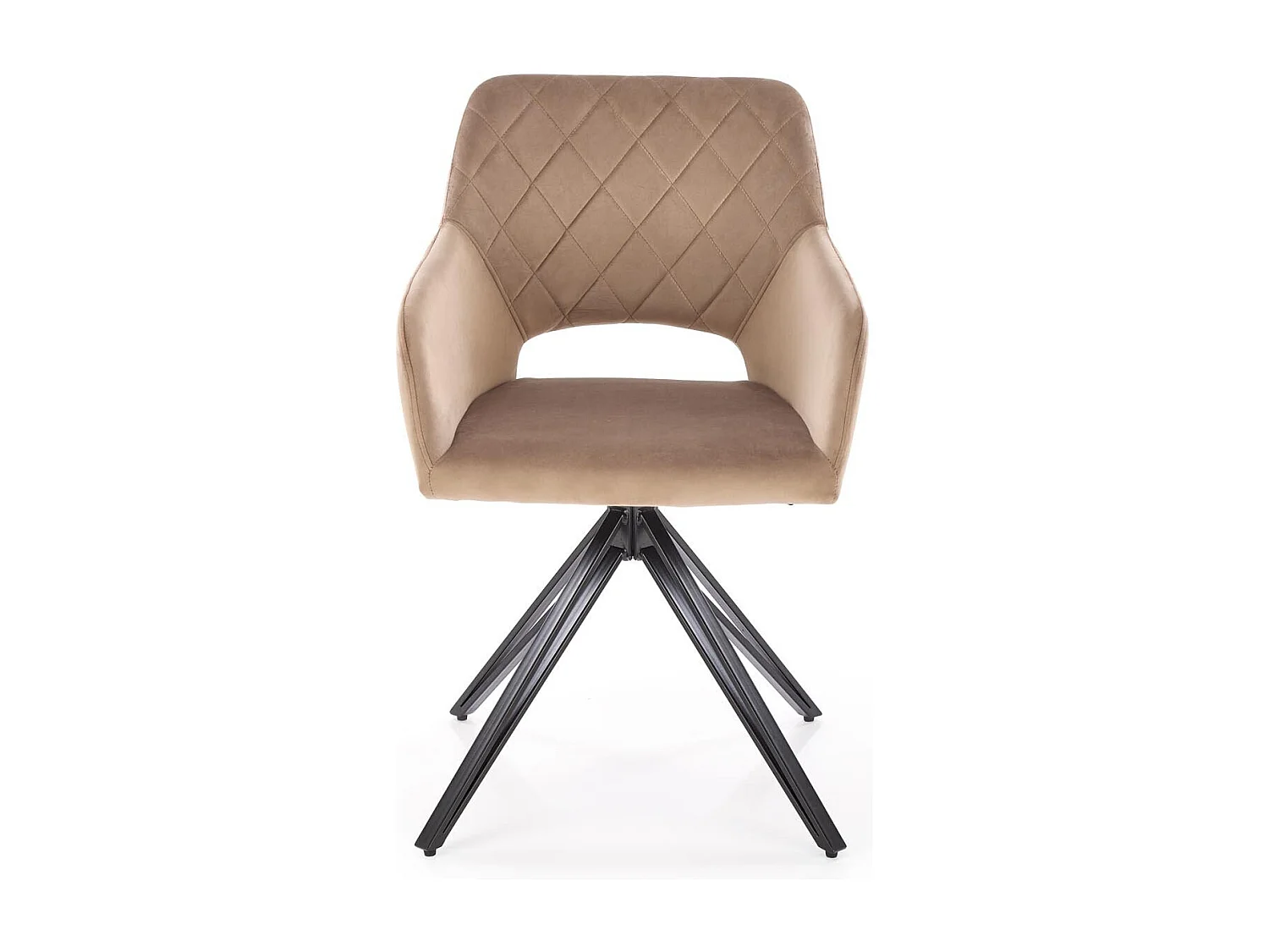 Chaise design pivotante en velours beige Viktor