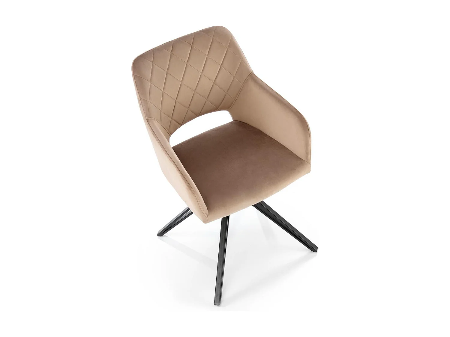 Chaise design pivotante en velours beige Viktor