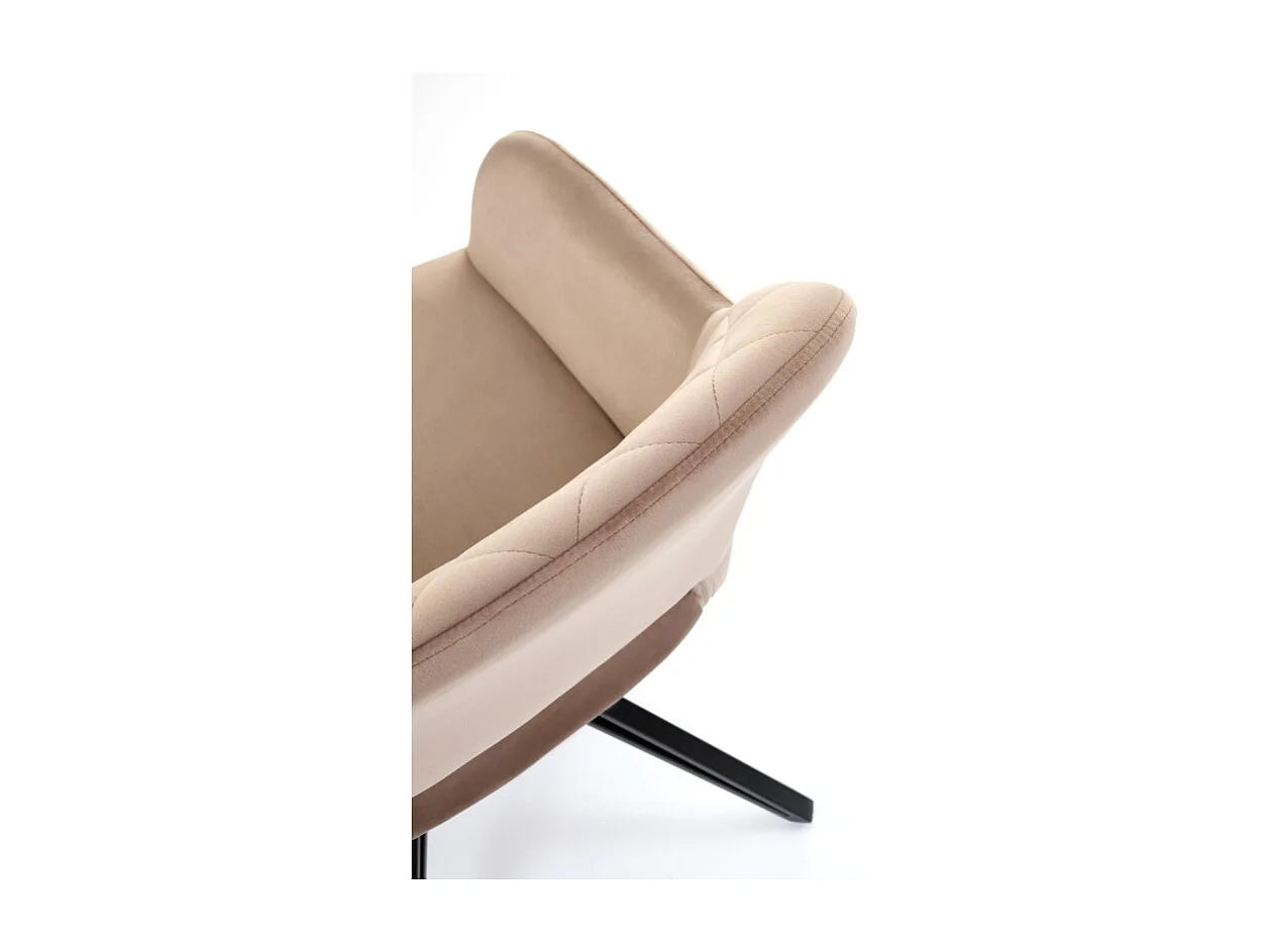 Chaise design pivotante en velours beige Viktor
