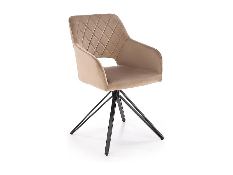 Silla giratoria de diseño en terciopelo beige Viktor