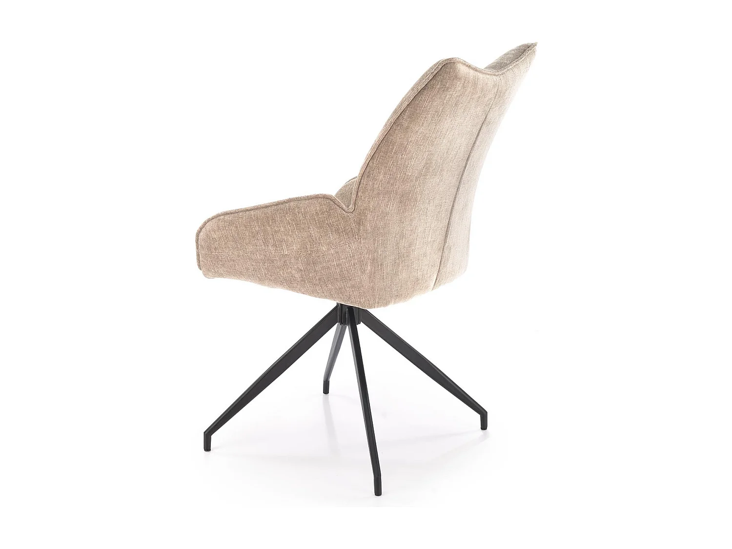 Chaise design pivotante en tissu beige Nadia