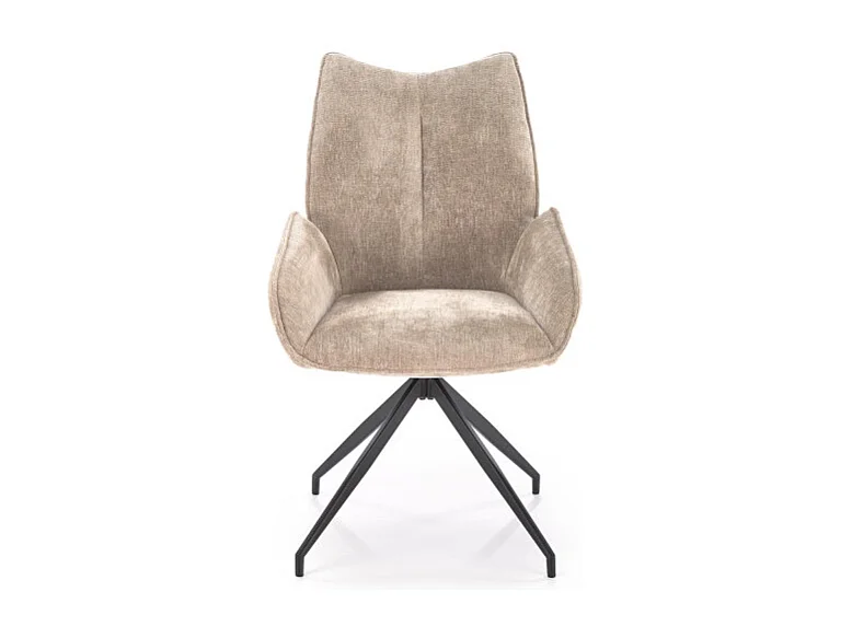 Chaise design pivotante en tissu beige Nadia