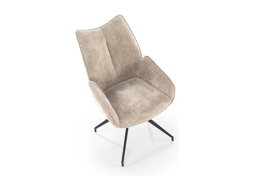 Chaise design pivotante en tissu beige Nadia