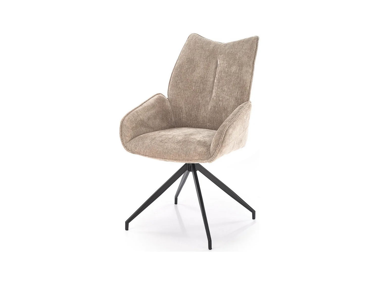 Chaise design pivotante en tissu beige Nadia