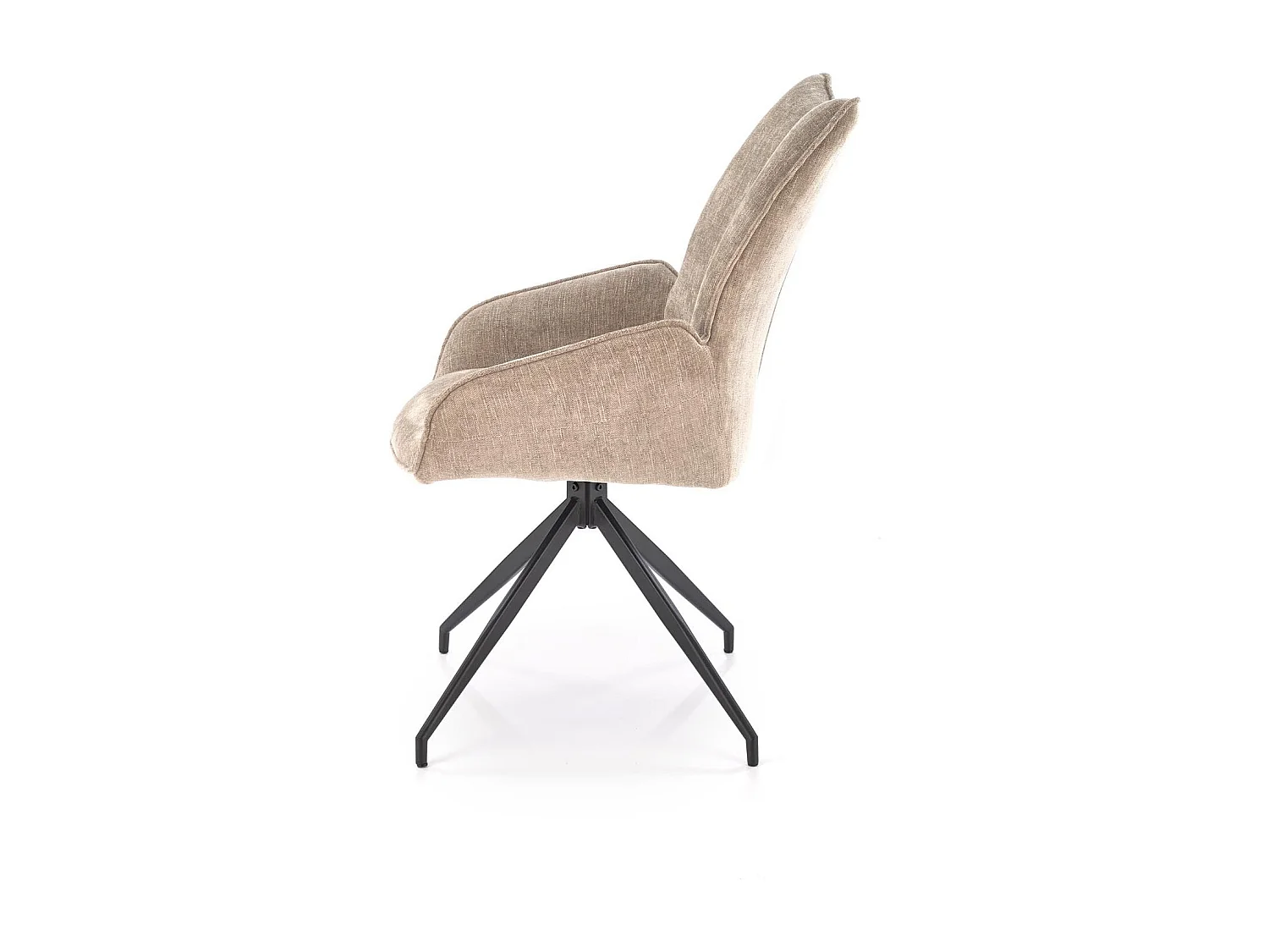 Sedia girevole in tessuto beige Nadia