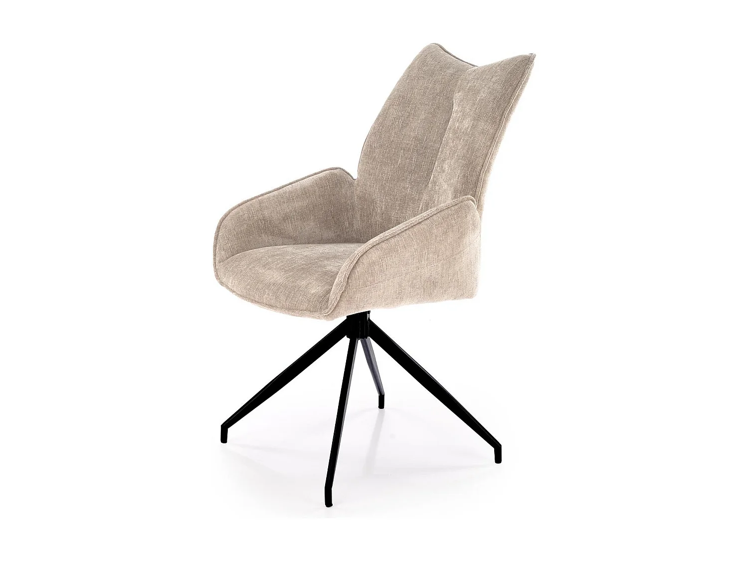 Sedia girevole in tessuto beige Nadia